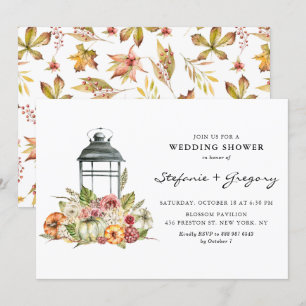Rustige Waterverf Herfst Lantern Wedding Shower Kaart