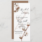 Rustige waterverf katoenbridale douche kaart (Voorkant / Achterkant)