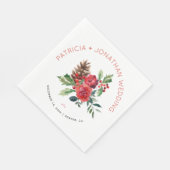 Rustige waterverf kerstbruiloft servet (Hoek)