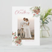 Rustige Waterverf — kerstfotokaart Feestdagenkaart (Staand voorkant)