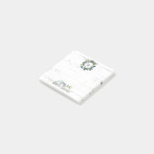 Rustige Waterverf Laurel Wreath Monogram Naam 3x3 Post-it® Notes (Schuin)