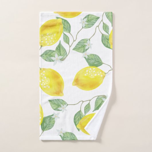 Rustige Waterverf Lemons & bloesems Bad Handdoek (Handdoek)
