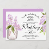 Rustige Waterverf Lilacs Beauful Spring Wedding Kaart (Voorkant / Achterkant)
