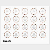 Rustige Waterverf Neutral Boho Floral Wedding Ronde Sticker (Vel)