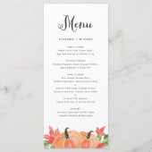 Rustige Waterverf Oranje pompoenen Menu (Voorkant)