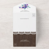 Rustige Waterverf Paarse Anemones Wood Weddenschap All In One Uitnodiging (Buitenkant)