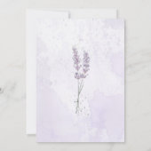 Rustige waterverf paarse lavenderbloembruiloft kaart (Achterkant)