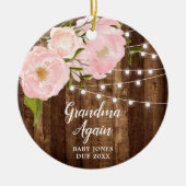 Rustige Waterverf Peony persoonlijke grootmoeder o Keramisch Ornament (Voorkant)