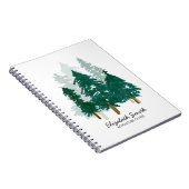 Rustige Waterverf Pine Forest Bossen Script Name Notitieboek (Rechterzijde)