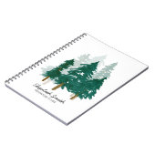 Rustige Waterverf Pine Forest Bossen Script Name Notitieboek (Linkerzijde)