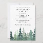 Rustige Waterverf Pine Forest Engagement Party Kaart (Voorkant)