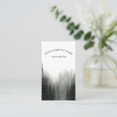 Rustige Waterverf Pine Forest Logo Visitekaartje (Staand voorkant)