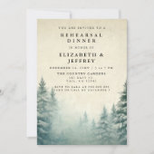 Rustige Waterverf Pine Forest Rehearsal Dinner Kaart (Voorkant)