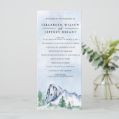 Rustige Waterverf Pine Forest Winter Wedding Programma (Staand voorkant)