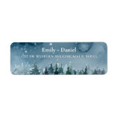 Rustige Waterverf Pine Trees Return Address Label (Voorkant)