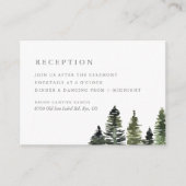 Rustige Waterverf Pine Trees Wedding Reception Informatiekaartje (Voorkant)