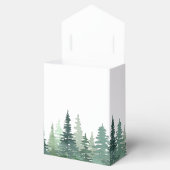Rustige Waterverf Pine Winter Wedding Favor Box Bedankdoosjes (Geopend)