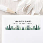 Rustige Waterverf Pine Winter Wedding Label (Insitu)