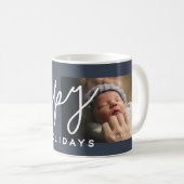 Rustige Waterverf Prettige feestdagen aangepaste f Koffiemok (Voorkant rechts)