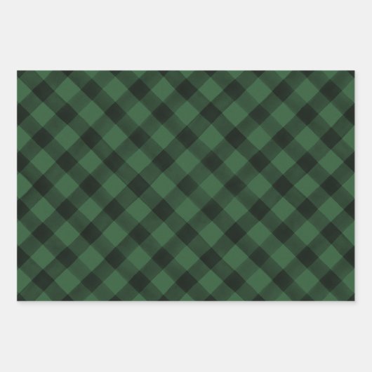 Rustige Waterverf Pset Pattern Red Green & Navy Inpakpapier Vel (Voorkant 2)