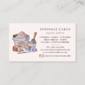 Rustige Waterverf QR Code Bakery Visitekaartje (Voorkant)