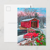Rustige Waterverf Red Truck kerst Briefkaart (Voorkant / Achterkant)