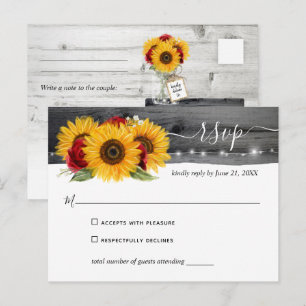 Rustige Waterverf Rode rozenbloem RSVP Briefkaart