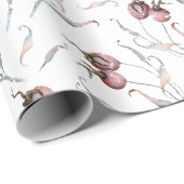 Rustige Waterverf Rode winterbessen en bladeren Cadeaupapier (Rol Hoek)