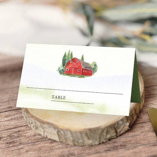 Rustige Waterverf Rood Barn Rural Boerderij Weddin