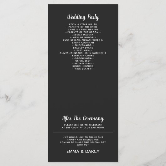 Rustige Waterverf Roze Floral Wedding Programma (Achterkant)