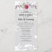 Rustige Waterverf Roze Floral Wedding Programma (Voorkant)