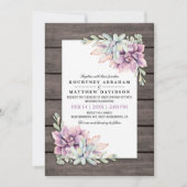 Rustige Waterverf Succulent Floral Wedding Kaart (Voorkant)