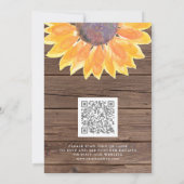 Rustige Waterverf Sunflower Wood QR Code Weddensch Kaart (Achterkant)