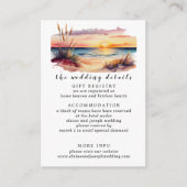 Rustige Waterverf Sunset Beach Seascape Wedding Informatiekaartje (Voorkant)