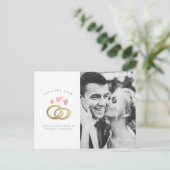 rustige waterverf trouwringfoto op de datum briefkaart (Staand voorkant)