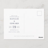 rustige waterverf trouwringfoto op de datum briefkaart (Achterkant)