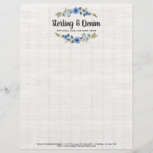 Rustige Waterverf van hout en Bohemen Briefhoofd