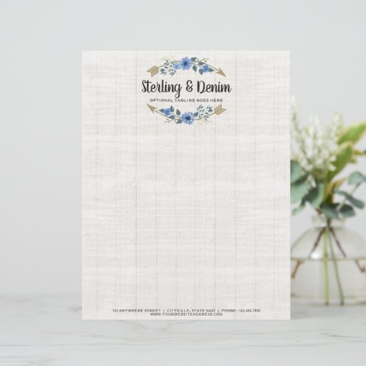 Rustige Waterverf van hout en Bohemen Briefhoofd (Staand voorkant)