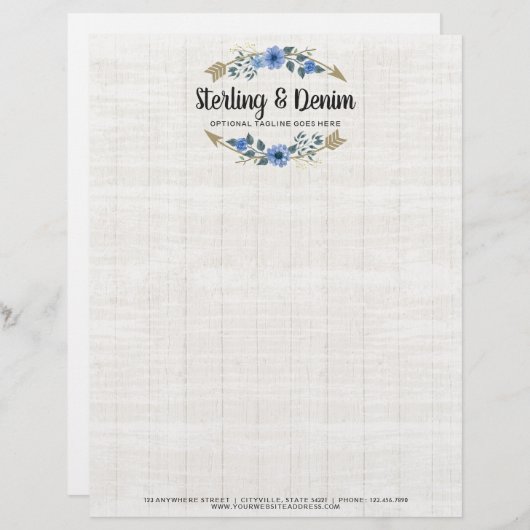 Rustige Waterverf van hout en Bohemen Briefhoofd (Voorkant / Achterkant)