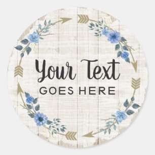 Rustige Waterverf van hout en Bohemen Ronde Sticker