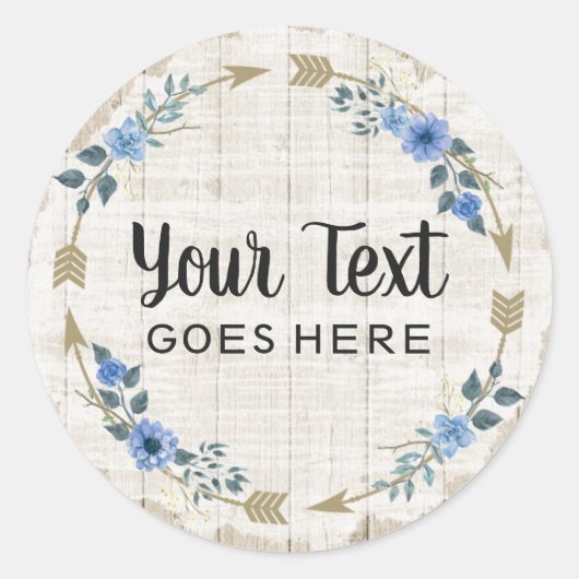 Rustige Waterverf van hout en Bohemen Ronde Sticker (Voorkant)