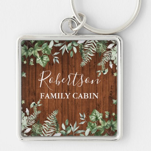 Rustige Waterverf van hout Ivy Ferns Sage Family C Sleutelhanger (Voorkant)