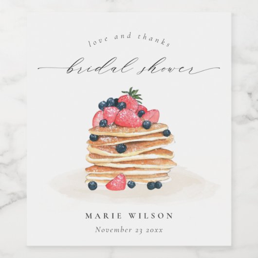 Rustige Waterverf van perskoeken en perskoeken Wijn Etiket (Enkel label)