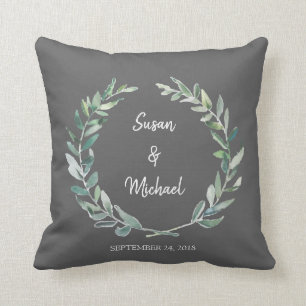 Rustige waterverf verlaat bruid en bruidegans kussen