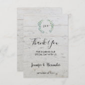 Rustige waterverf verlaat hout Dank je bruiloft Kaart (Voorkant / Achterkant)