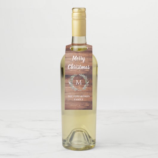 Rustige waterverf verlaat hout Droog kerstfeest Flessenhanger (Op fles)