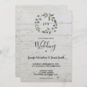 Rustige waterverf verlaat houtmonogram Weddenschap Kaart (Voorkant / Achterkant)
