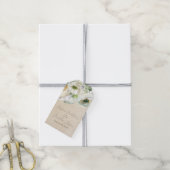 Rustige Waterverf White Ranunculus Cadeaulabel (Met Touw)