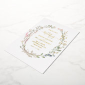 Rustige Waterverf Wilde bloem Theme Boho Wedding Folie Uitnodiging (Gedraaid)