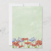 Rustige waterverf wilde bloemen bruiloft kaart (Achterkant)